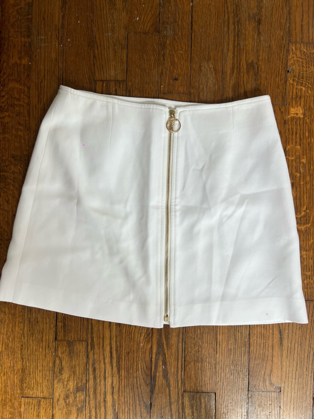 Versace White Zip-Front Mini Skirt